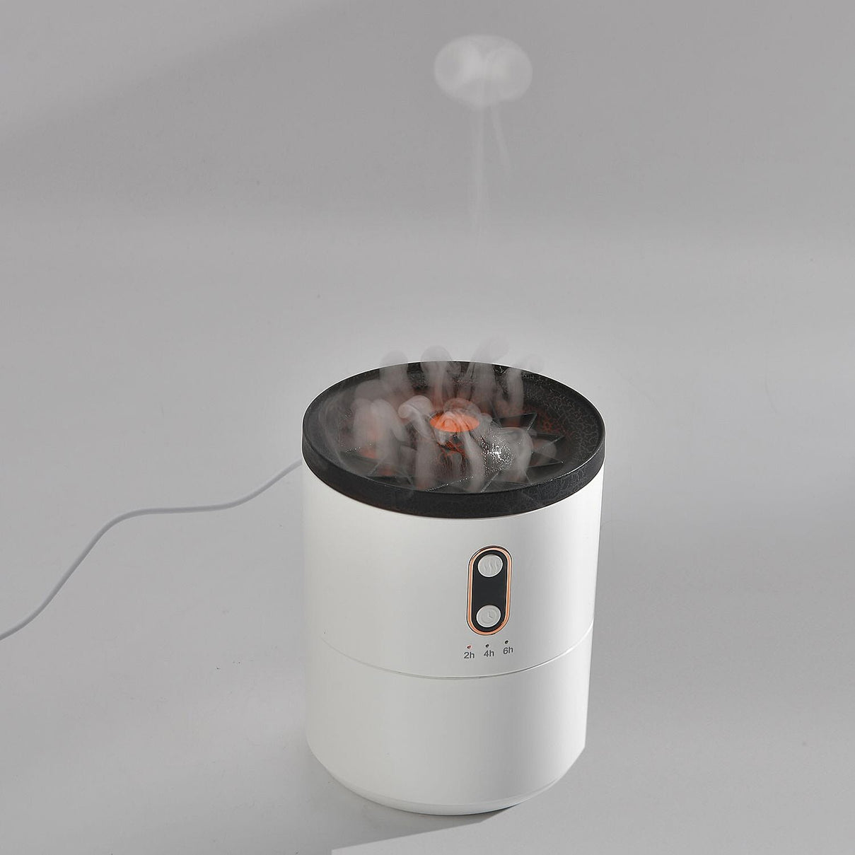Volcano Air Humidifier With Colour Changing Red Hot &amp; Chilly Blue, Advanced Air Filtration, Delay Timer, Quiet, USB Charger, 450ml. 7426364 1
