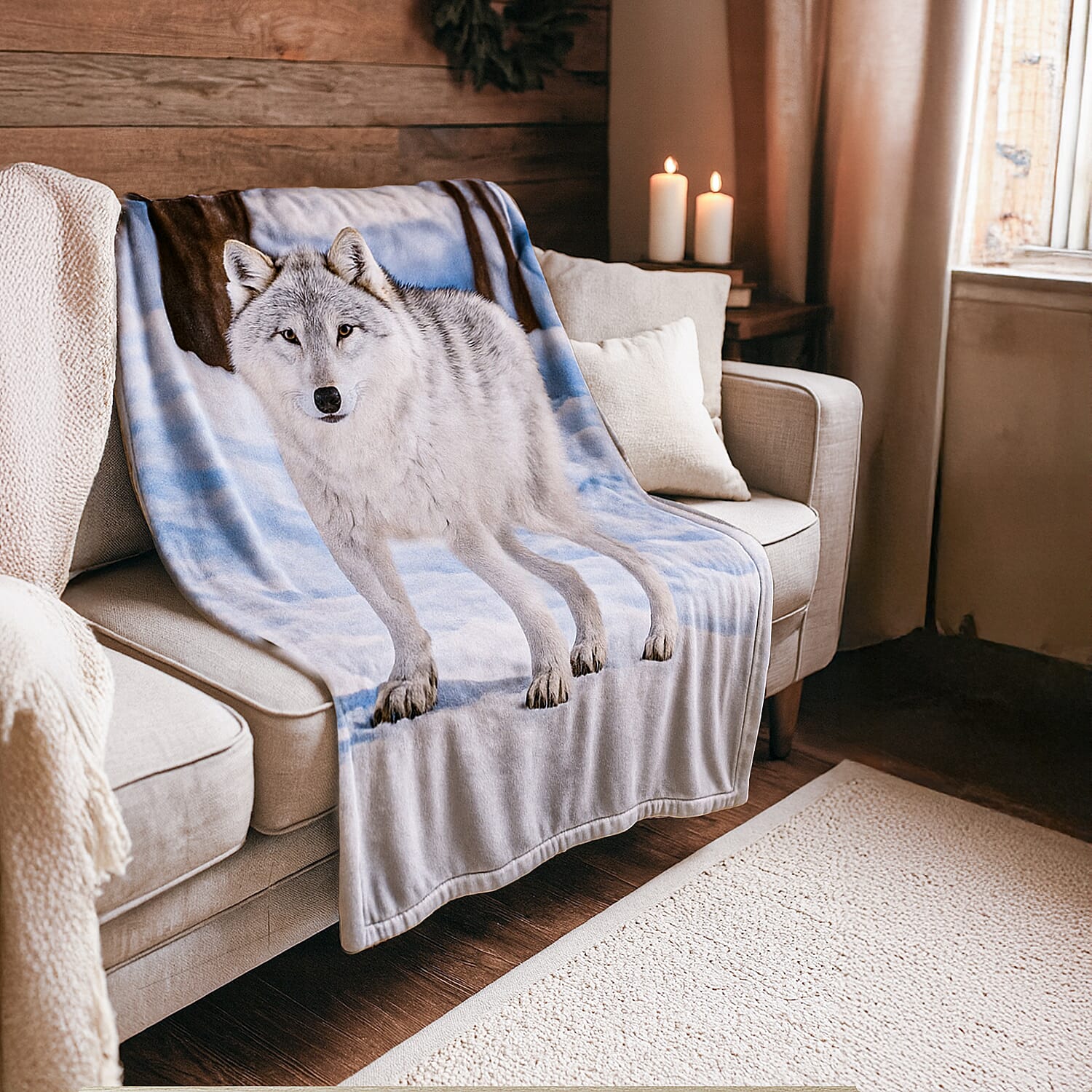Digital Printed Soft &amp; Warm Wolf Blanket 8191759 3