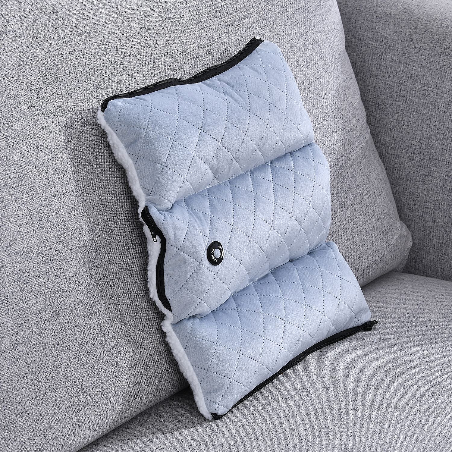 Homesmart 2-in-1 Vibrating Massage Foldable Pillow - Grey 7133377 0