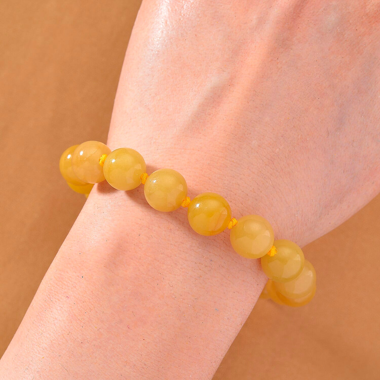 Honey Jade Stone Bracelet (Size 6 - 9.5 Adjustable) 170.00 Ct. 8253875 1