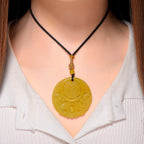 Honey Jade Dragon Embossed Necklace with Cotton Thread (Size 24 Adjustable) 145.00 Ct.