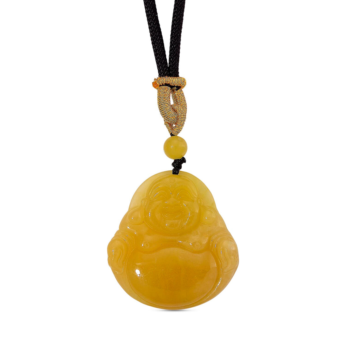 Honey Jade Buddha Embossed Necklace with Cotton Thread (Size 28 Adjustable) 8253800 0