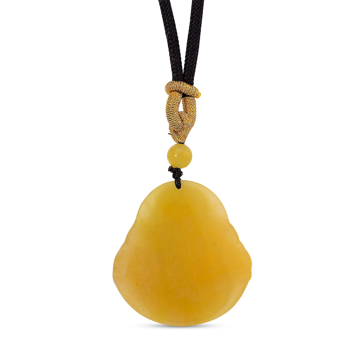 Honey Jade Buddha Embossed Necklace with Cotton Thread (Size 28 Adjustable) 8253800 3