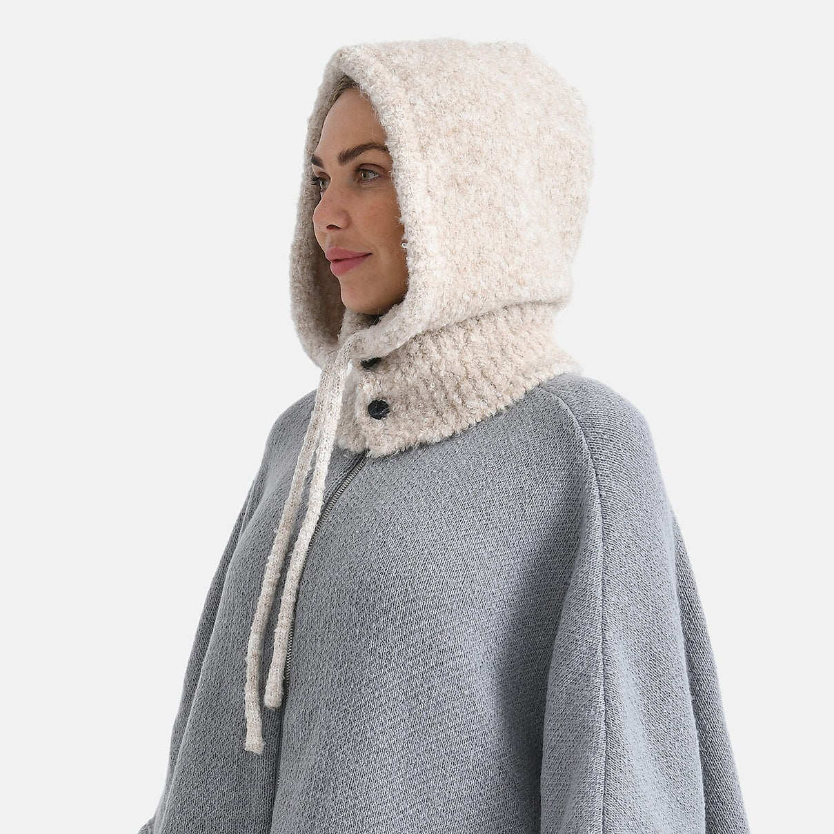 Hooded Drawstring Hat (28 x 24cm) - Beige 8207198 2