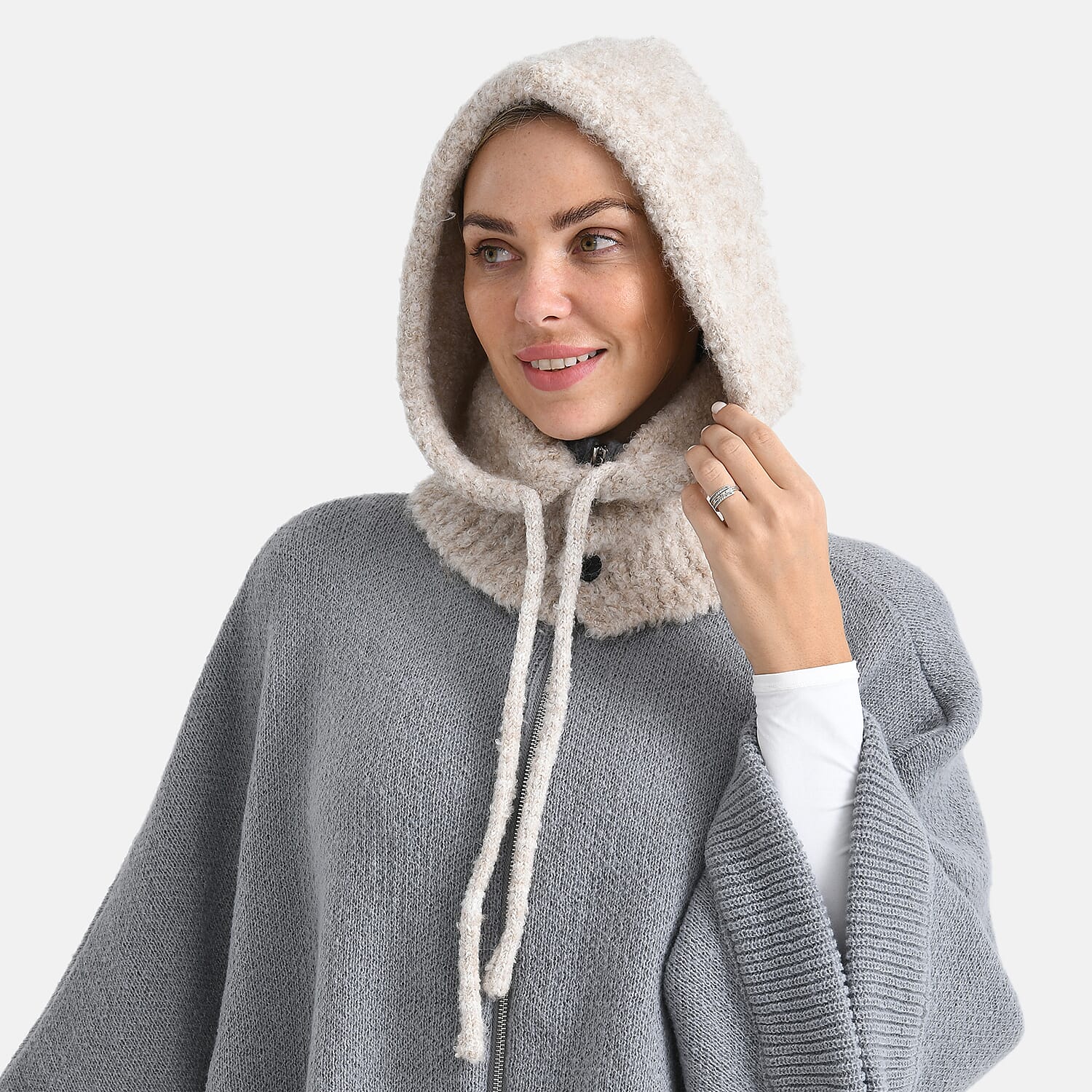 Hooded Drawstring Hat (28 x 24cm) - Beige 8207198 3