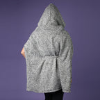 Light Grey Knitted Poncho with Waistbelt (Size 55x77cm)