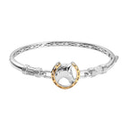 Horseshoe Bangle (Size 6.5) with Clasp in Two Tone