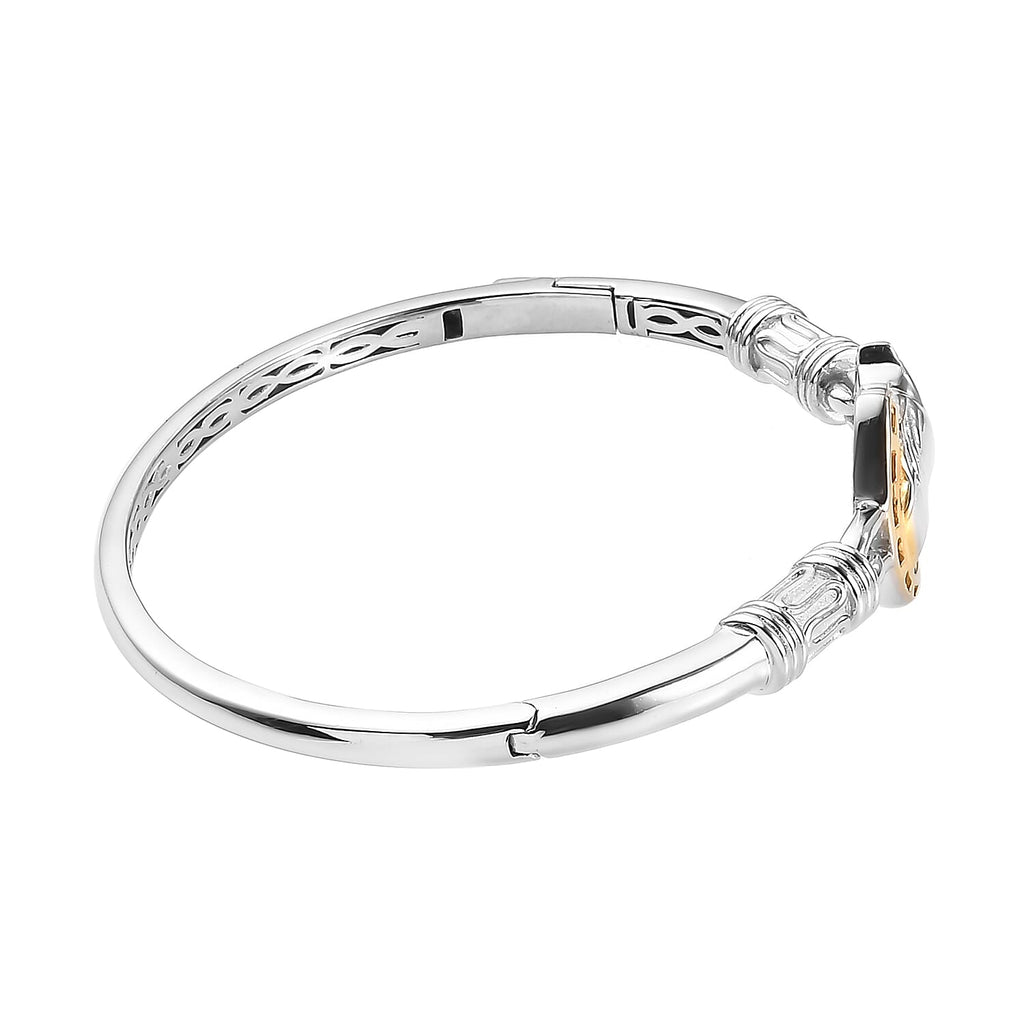 Horseshoe Bangle (Size 6.5) with Clasp in Two Tone