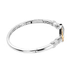 Horseshoe Bangle (Size 6.5) with Clasp in Two Tone