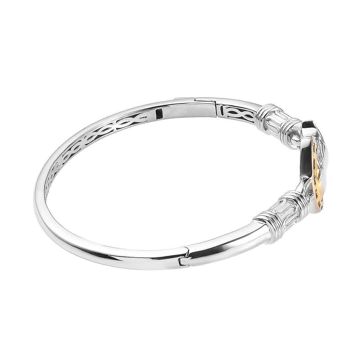 Horse and Horse Shoe Bangle with Clasp in Dual Tone 3849003 3