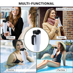 Hot or Cold Insulated Mug with Lid and Stainless Steel Straw - White