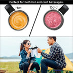 Hot or Cold Insulated Mug with Lid and Stainless Steel Straw - White