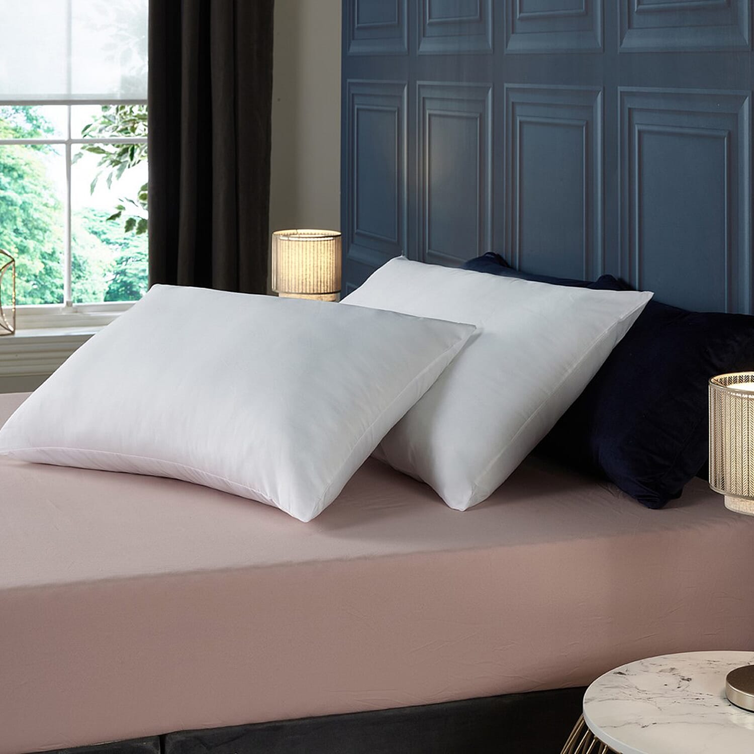 Hotel Quality 100% Cotton Blown Fibre Pillow Pair 7991241 0