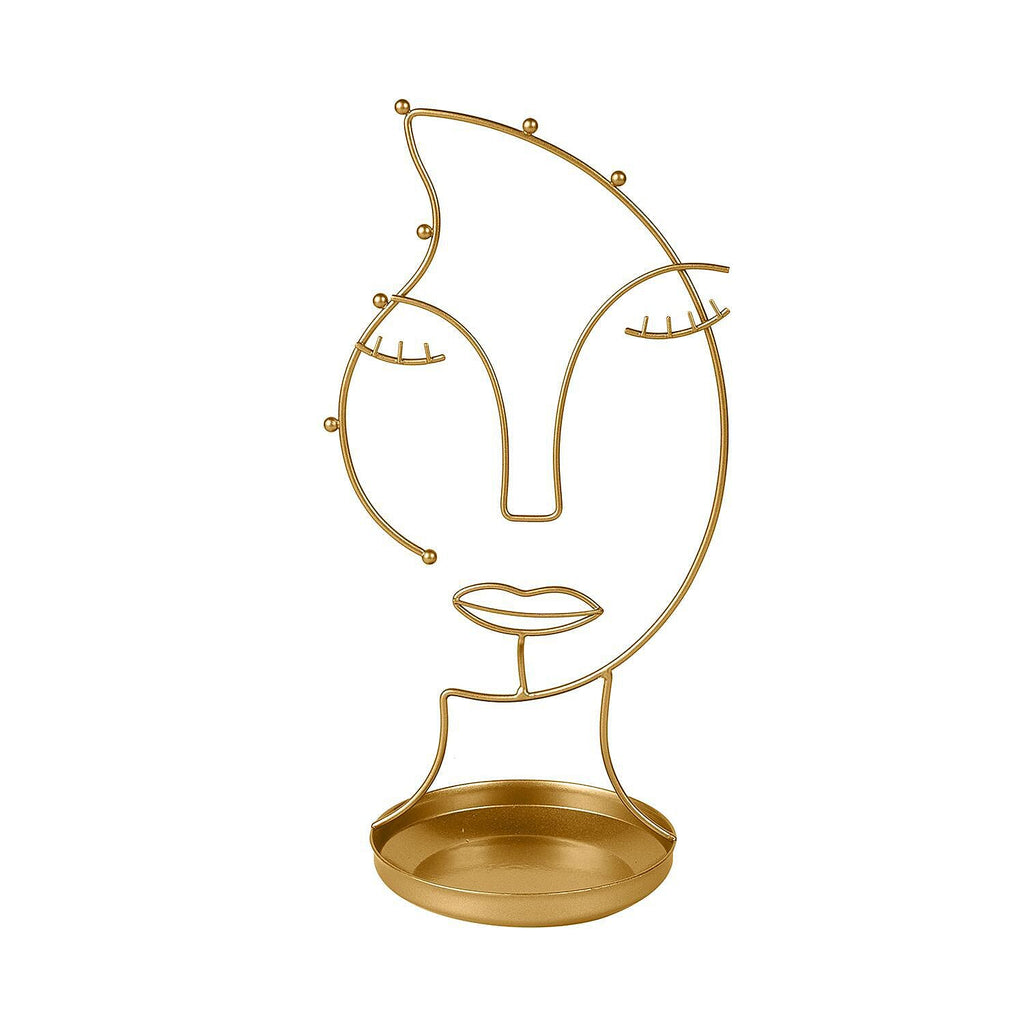 Human Face Jewellery Rack (Size 31x15x12 Cm) - Gold