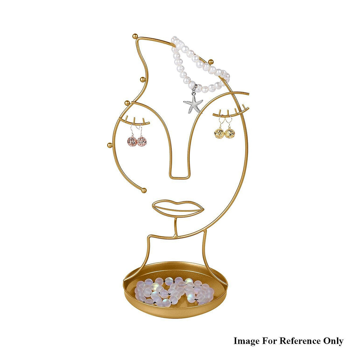 Human Face Jewellery Rack (Size 31x15x12 Cm) - Gold 6726216 2