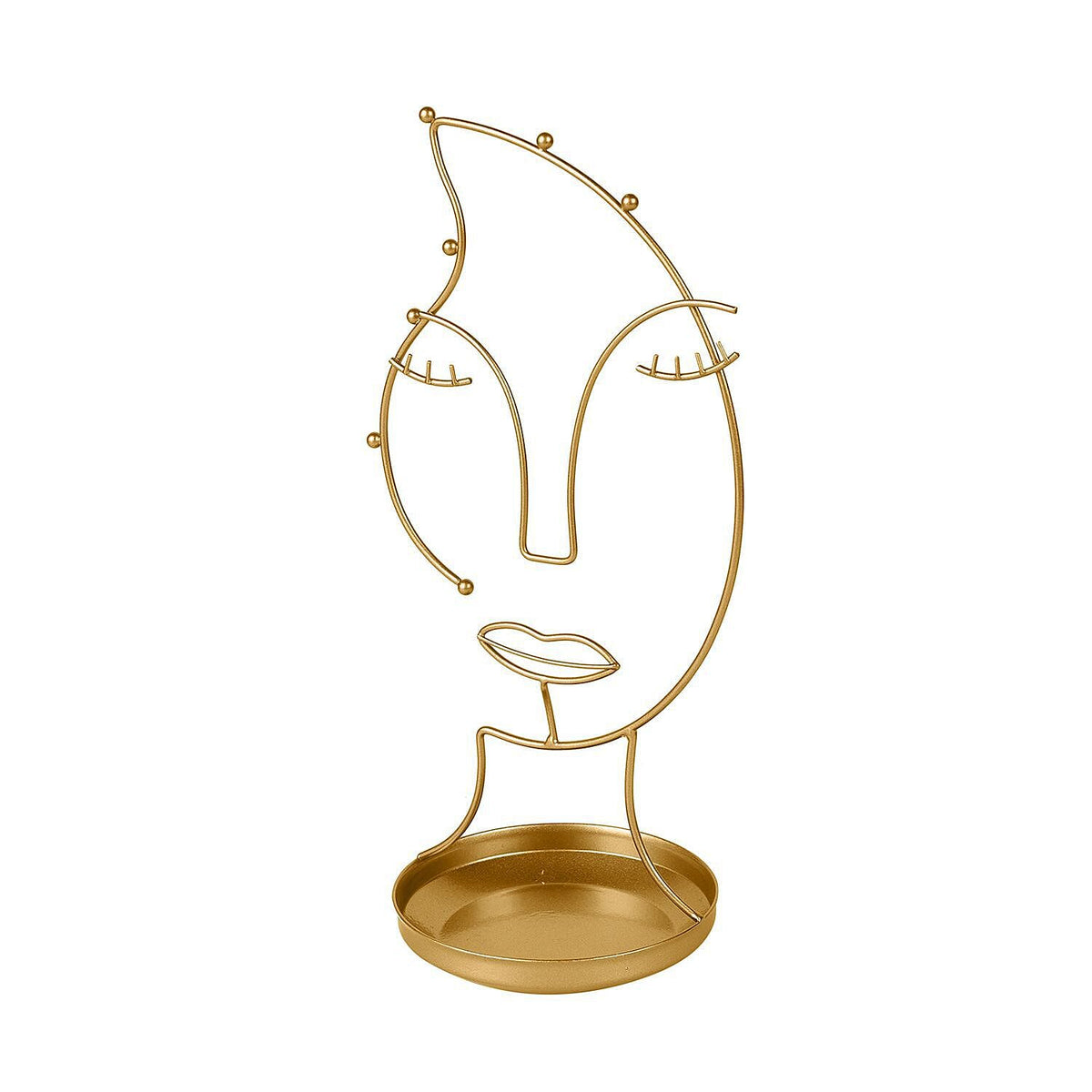 Human Face Jewellery Rack (Size 31x15x12 Cm) - Gold 6726216 3