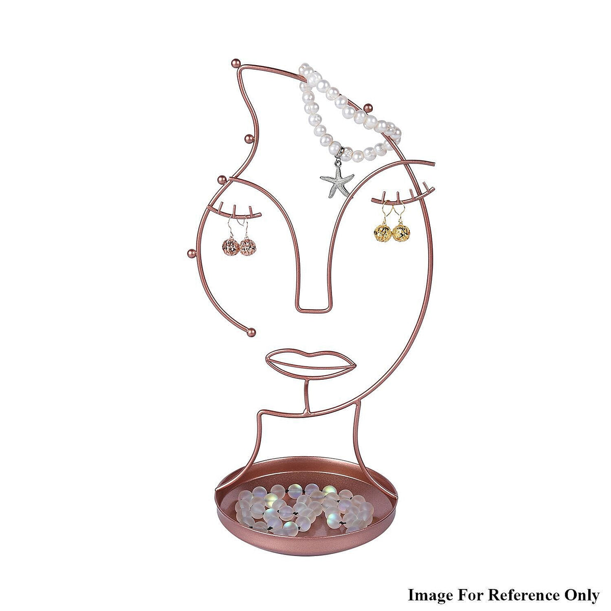 Human Face Jewellery Rack (Size 31x15x12 Cm) - Rose Gold 6726217 1