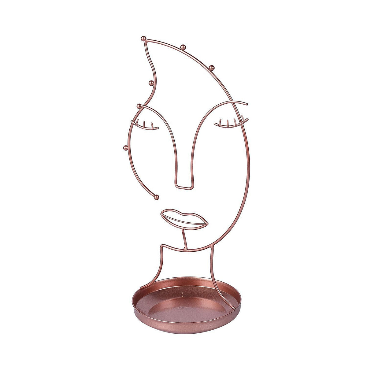 Human Face Jewellery Rack (Size 31x15x12 Cm) - Rose Gold 6726217 2