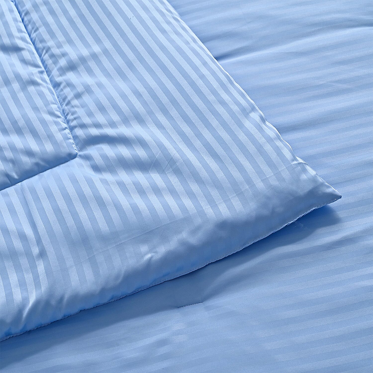 Hush Haven 6-Piece Summer Striped Comforter Set - inc Comforter, Fitted Sheet, 2xHousewife &amp; 2xOxford Pillowcase (Double, 200 x 200cm) - Blue 8357228 5