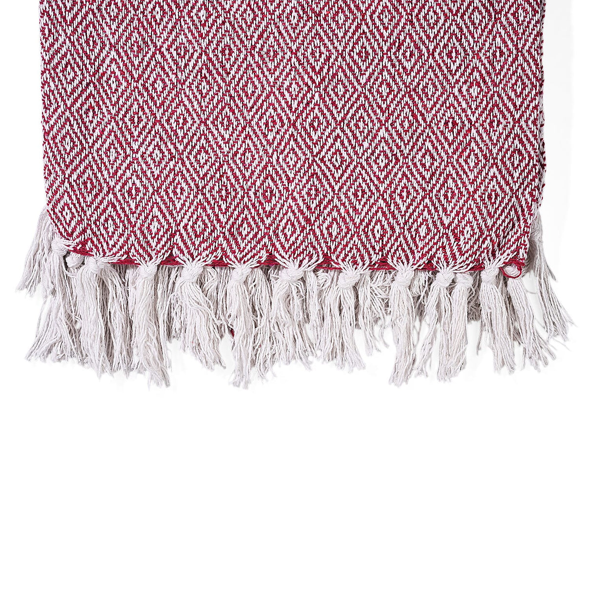 Hush Heaven 100% Soft Cotton Diamond Weaved Throw Blanket (200x150cm) - Dark Pink 8129593 4