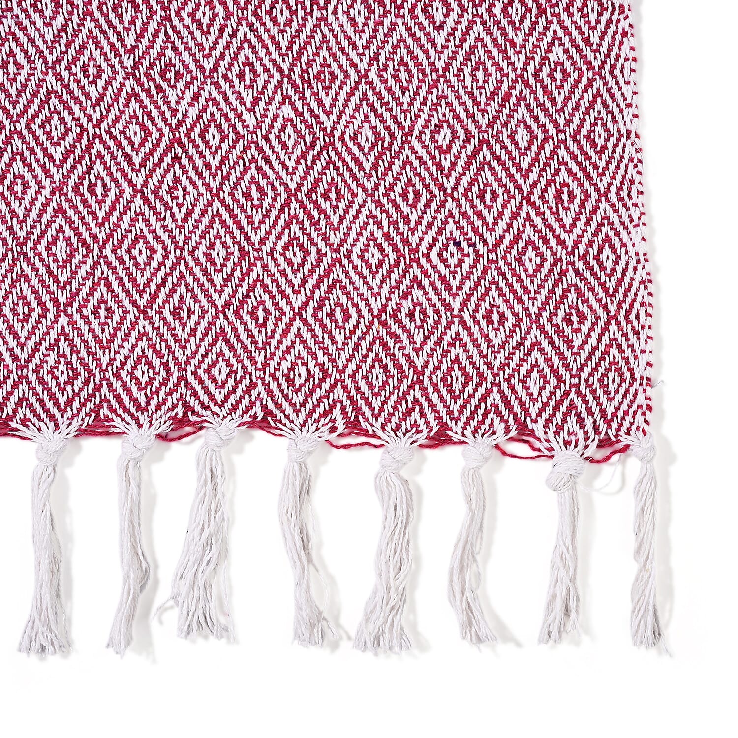Hush Heaven 100% Soft Cotton Diamond Weaved Throw Blanket (200x150cm) - Dark Pink 8129593 5