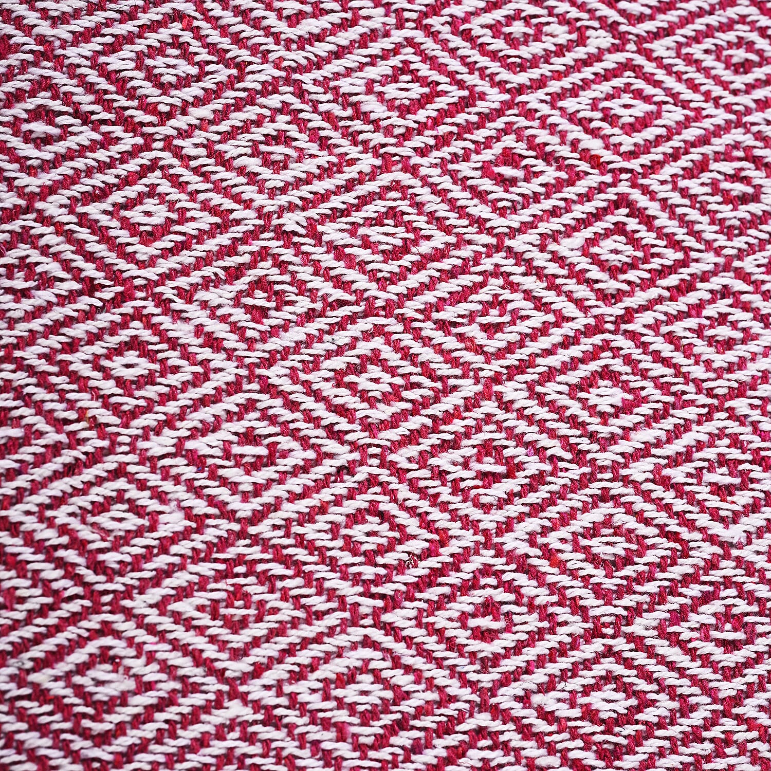Hush Heaven 100% Soft Cotton Diamond Weaved Throw Blanket (200x150cm) - Dark Pink 8129593 8