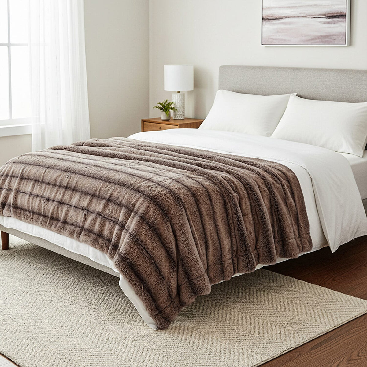 Hush Haven Patterned Blanket (Size 150x1 cm) - Brown &amp; Brown V32644664 2