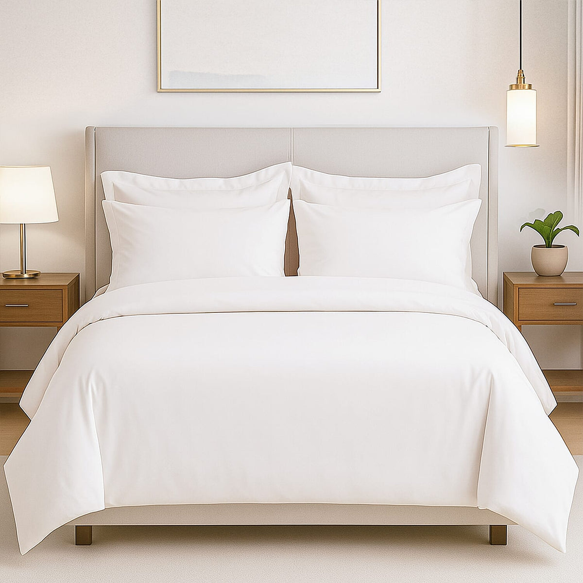 Hush Haven Cotton Solid Color Duvet Cover (Size 200x1 cm) - Cream &amp; Navy V32604044 2
