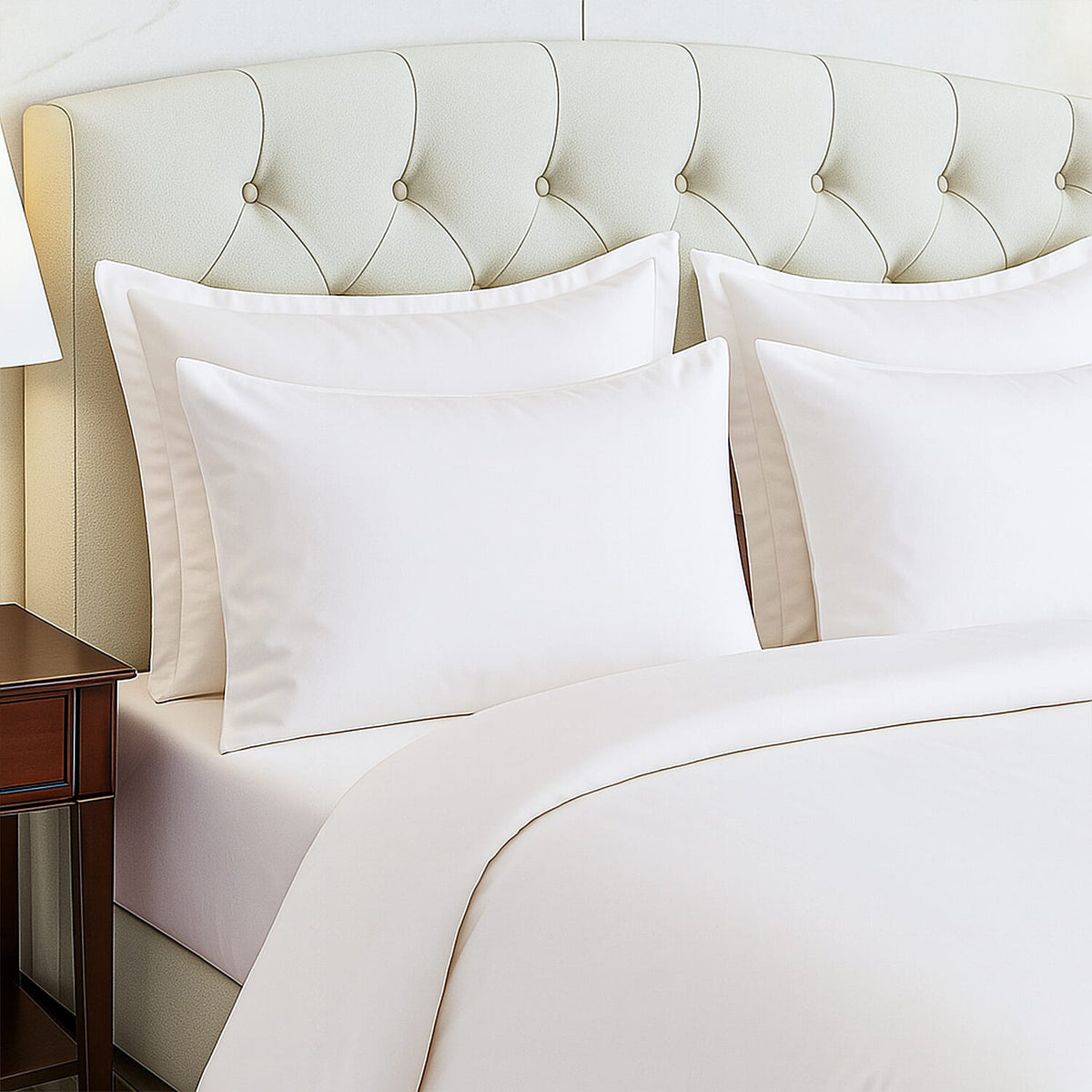 Hush Haven Cotton Solid Color Duvet Cover (Size 200x1 cm) - Cream &amp; Navy V32604044 3