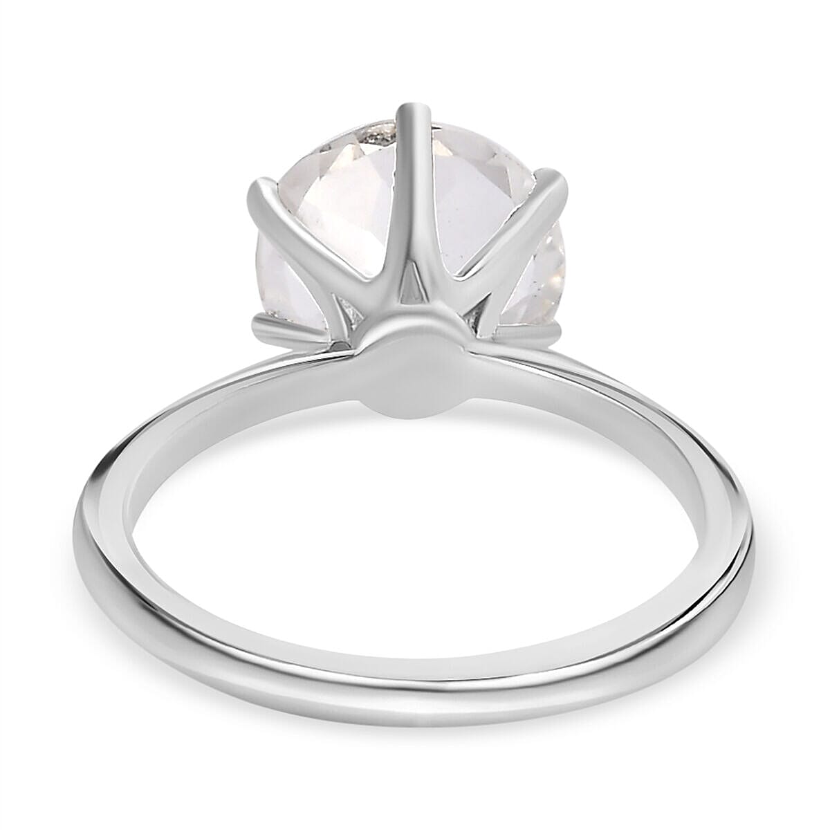 Hyalite Opal Solitaire Ring in Platinum Overlay Sterling Silver 2.96 Ct 7364686 8