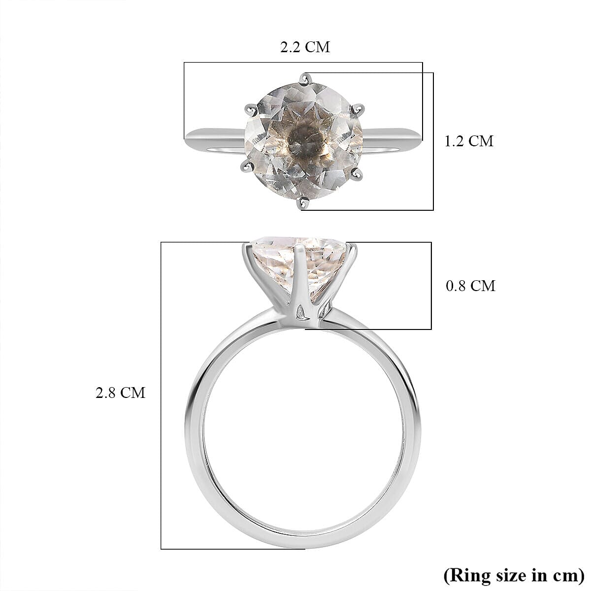 Hyalite Opal Solitaire Ring in Platinum Overlay Sterling Silver 2.96 Ct 7364686 10