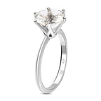 Hyalite Opal Solitaire Ring in Platinum Overlay Sterling Silver 2.96 Ct