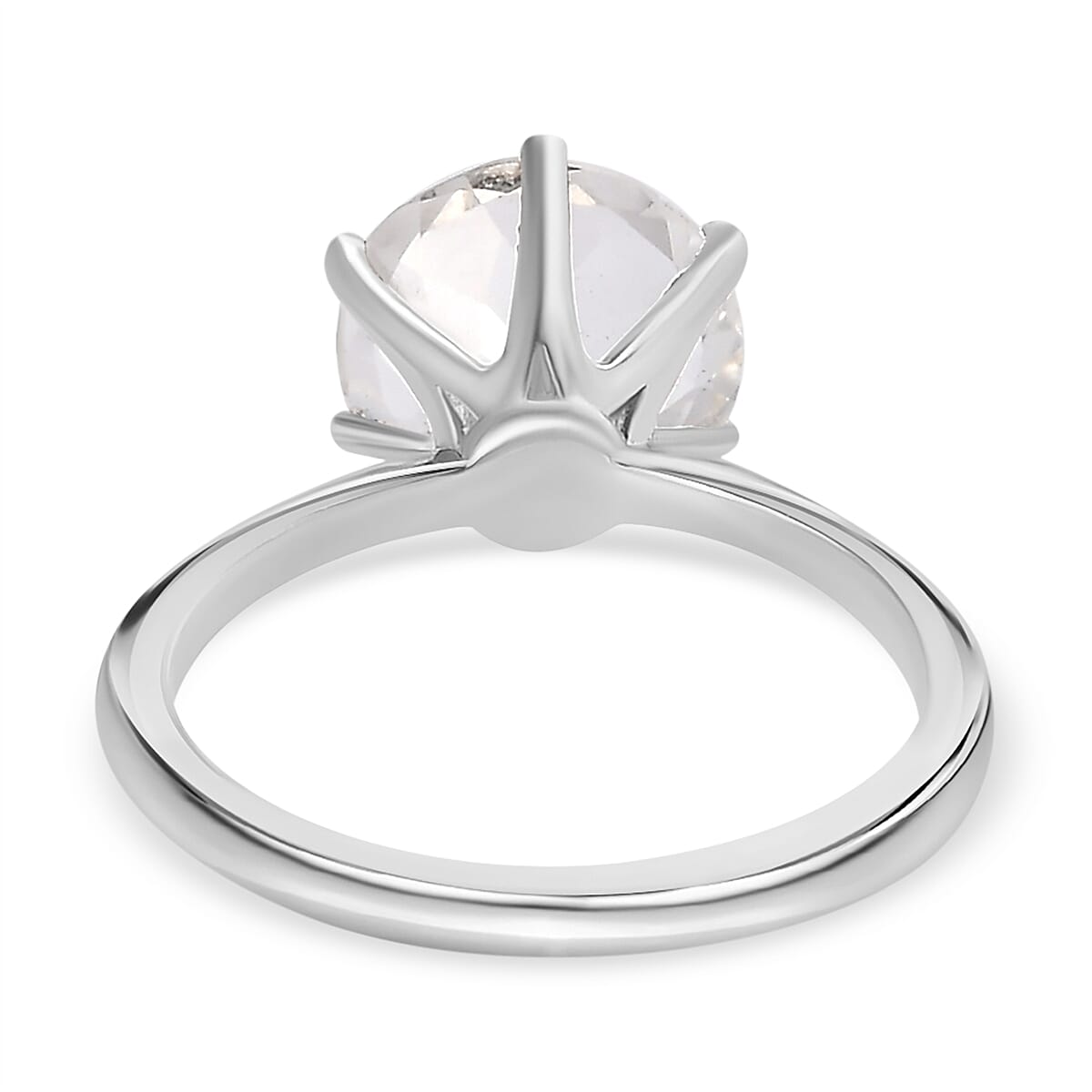 Hyalite Opal Solitaire Ring in Platinum Overlay Sterling Silver 2.96 Ct 7364686 9