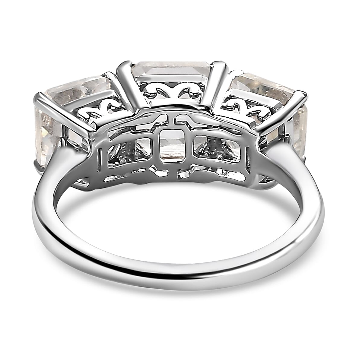 Hyalite Opal 3 Stone Ring in Platinum Overlay Sterling Silver 2.40 Ct 7368375 10