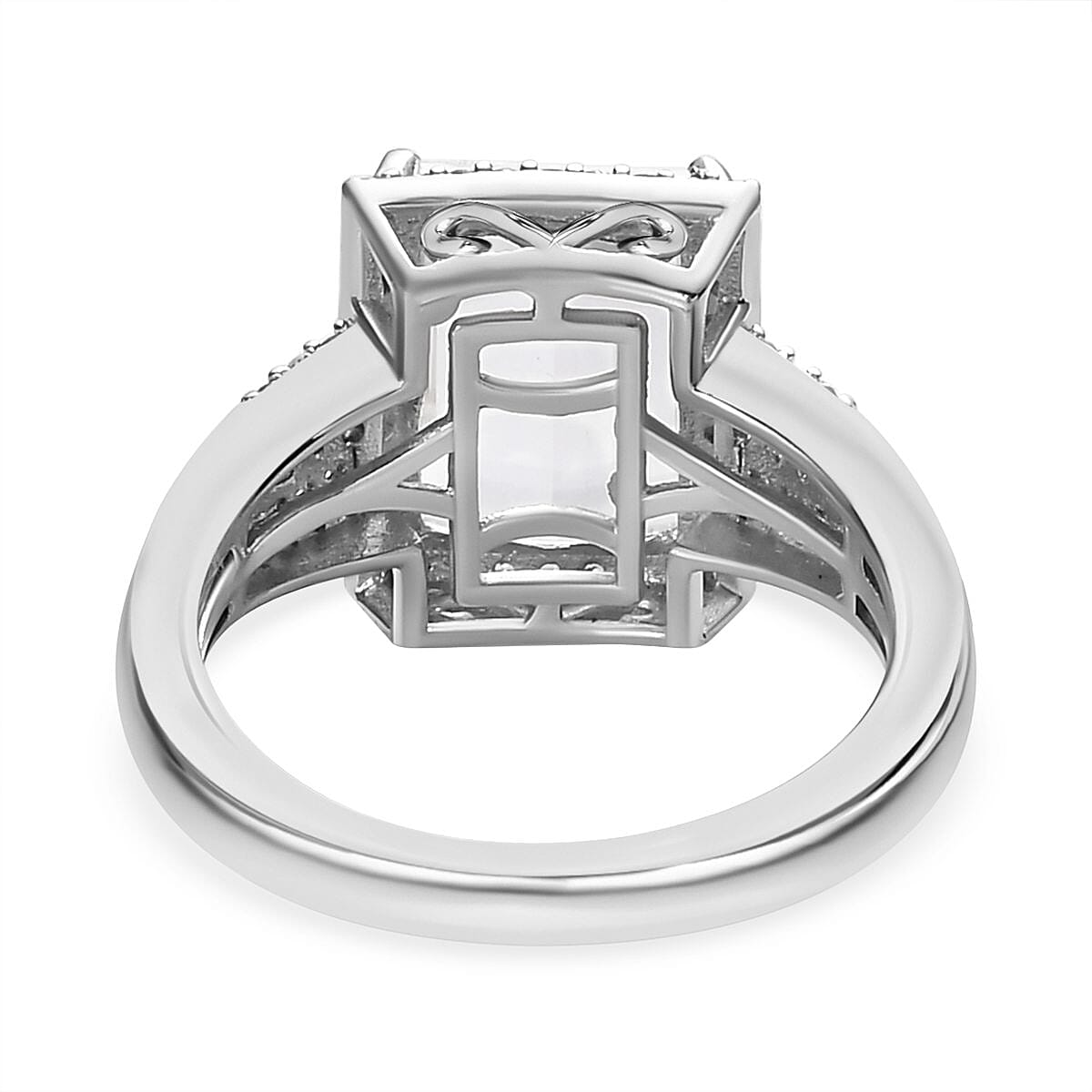 Hyalite Opal and Natural Zircon Ring in Platinum Overlay Sterling Silver 3.21 Ct 7365537 4