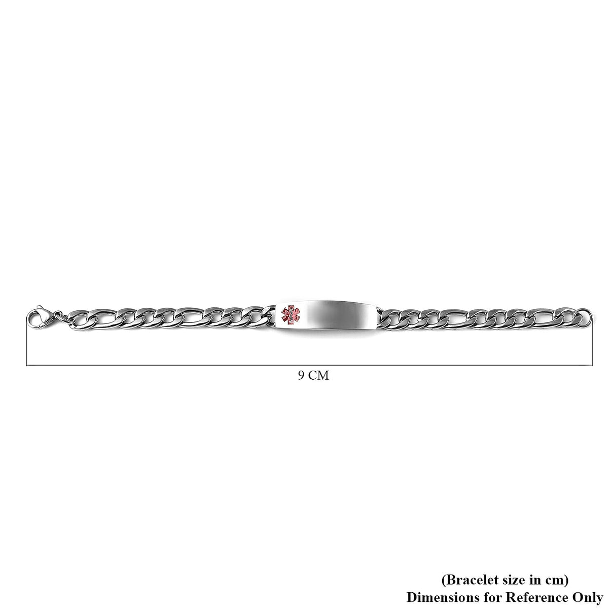 ID Curb Bracelet Size 7.5 in Silver Tone 6243987 6