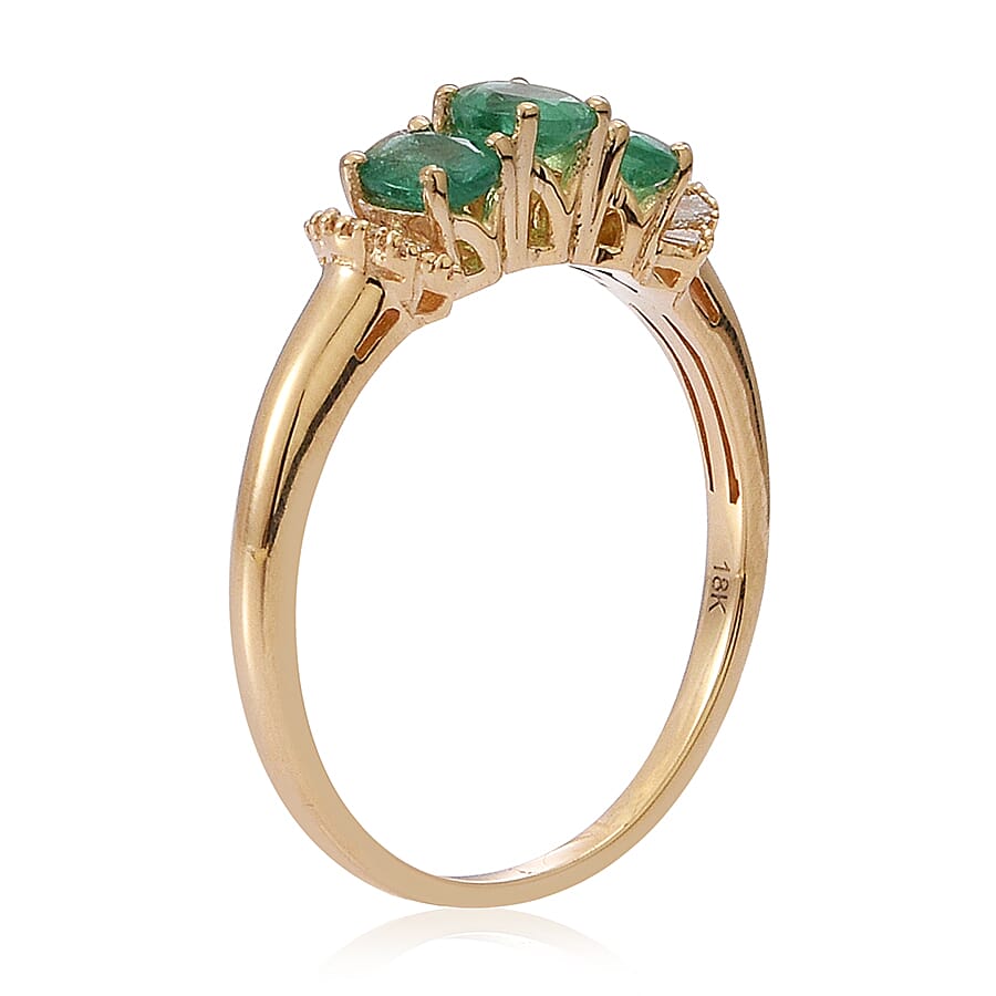 ILIANA 1.15 Ct Zambian Emerald and Diamond Ring in 18K Gold 3.15 Grams 2354012 1