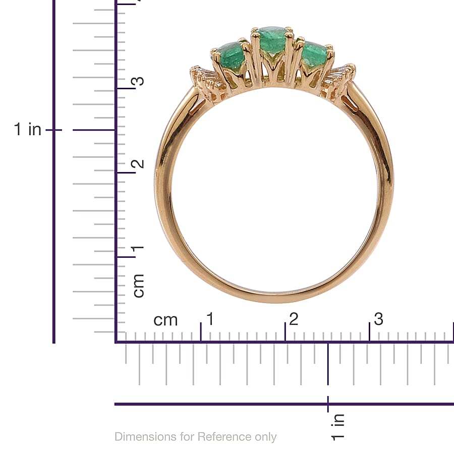 ILIANA 1.15 Ct Zambian Emerald and Diamond Ring in 18K Gold 3.15 Grams 2354012 2