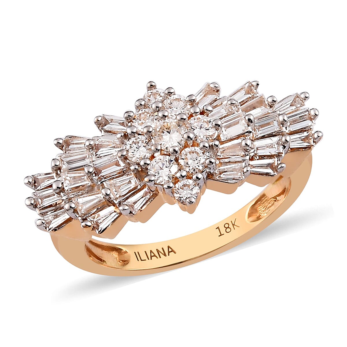ILIANA 1 Ct. Natural Diamond Ballerina Ring in 18K Gold IGI Certified 2363602 0
