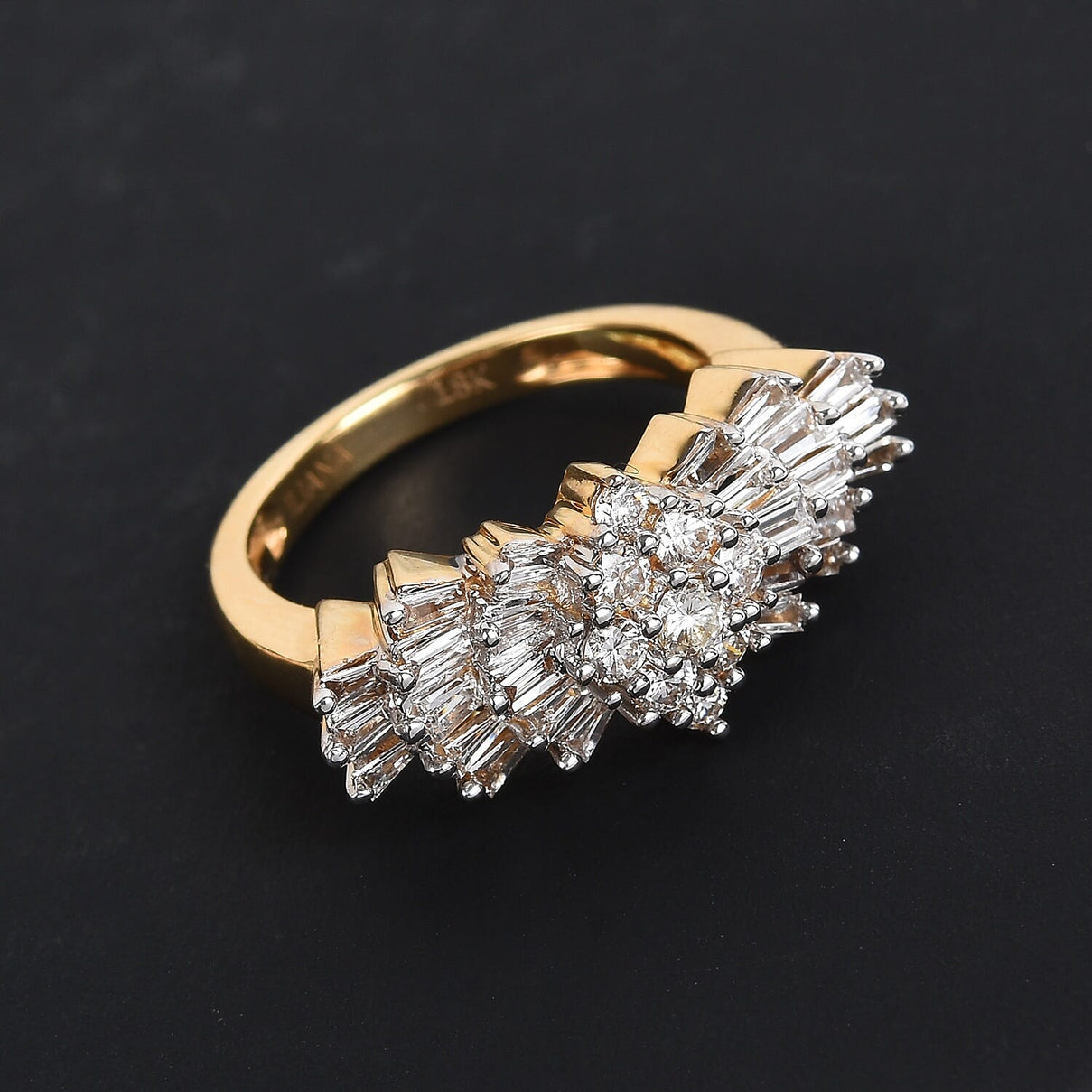 ILIANA 1 Ct. Natural Diamond Ballerina Ring in 18K Gold IGI Certified 2363602 2