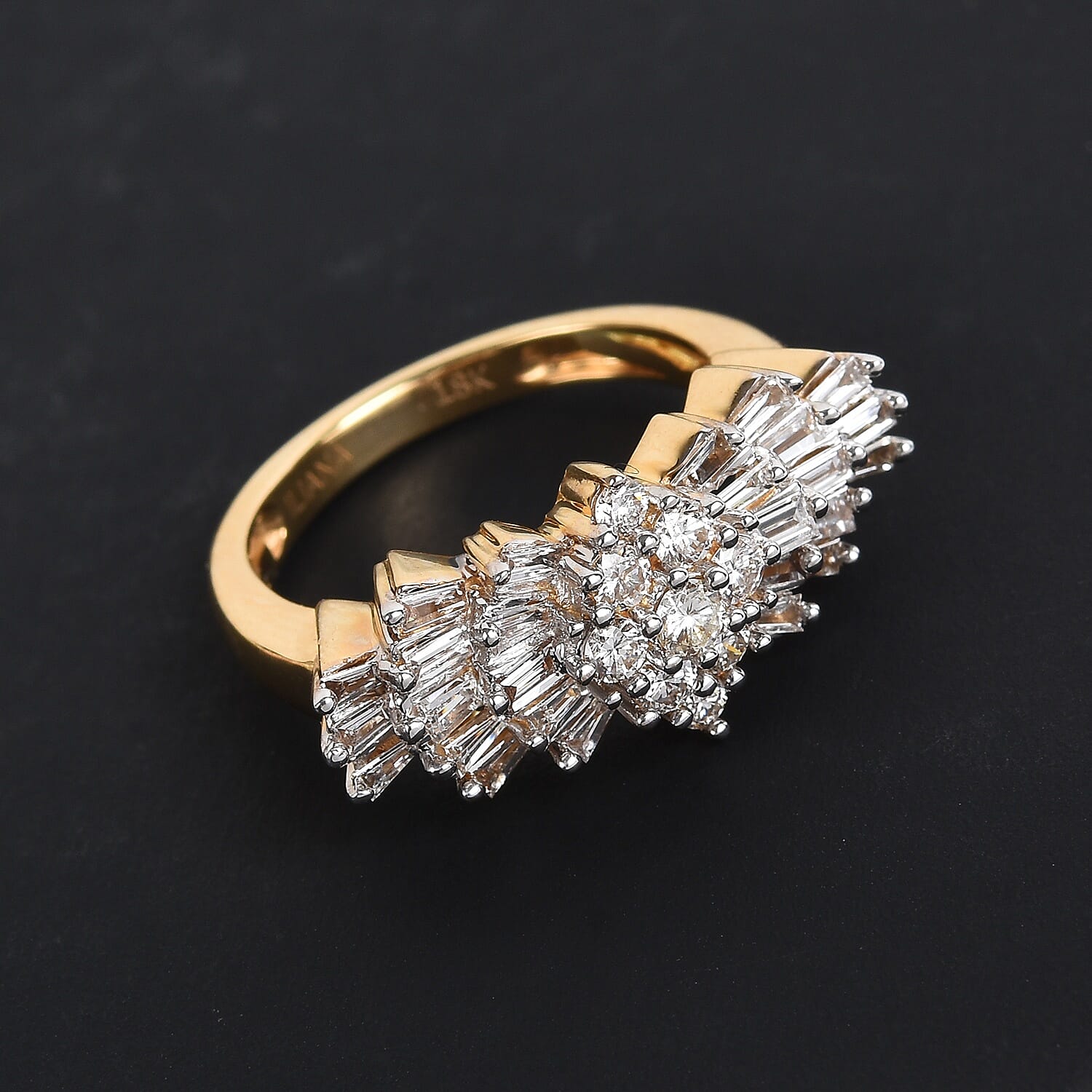 ILIANA 1 Ct. Natural Diamond Ballerina Ring in 18K Gold IGI Certified 2363602 2