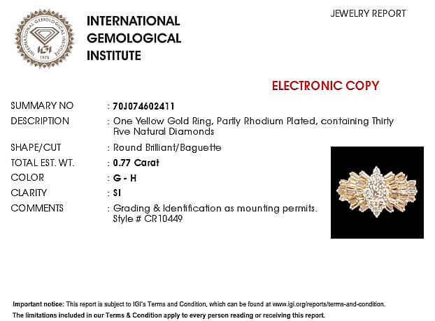 ILIANA 1 Ct. Natural Diamond Ballerina Ring in 18K Gold IGI Certified 2363602 7