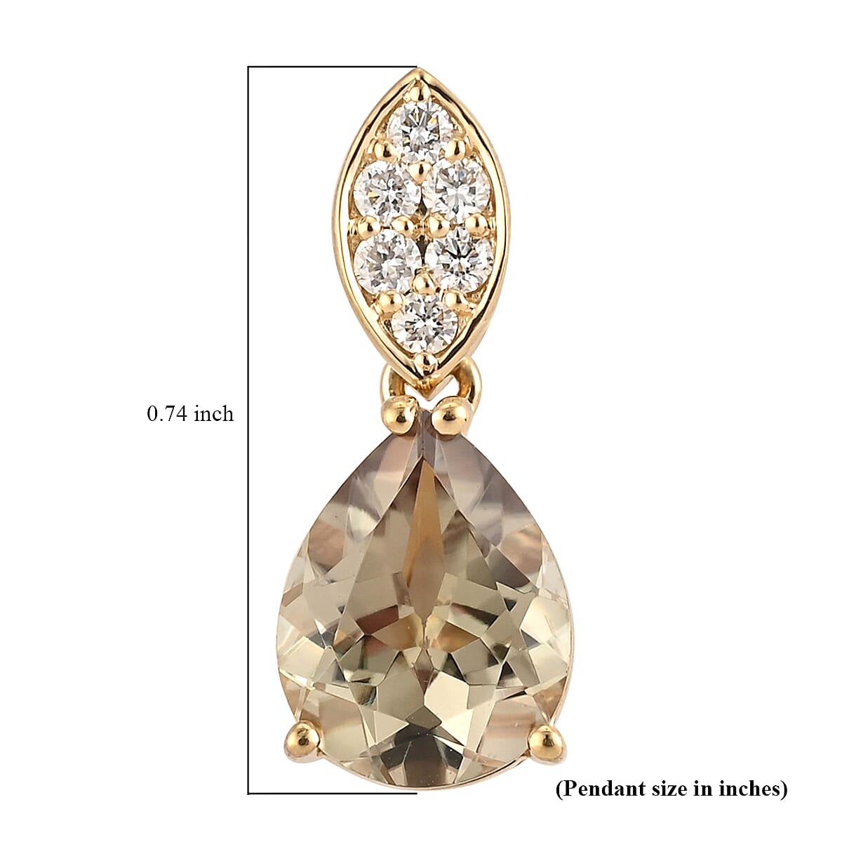 ILIANA 1.85 Ct. AAA Turkizite and SI G-H Diamond Pendant in 18K Yellow Gold 3879156 2