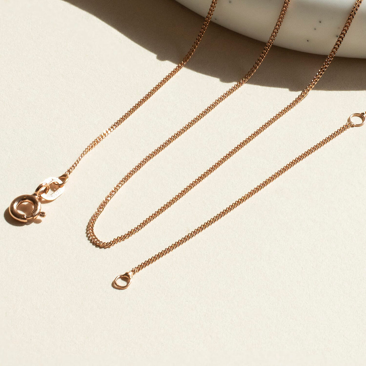 ILIANA 18K Rose Gold Diamond Cut Adjustable Curb Chain 18 Inch to 20 Inch 7573986 2