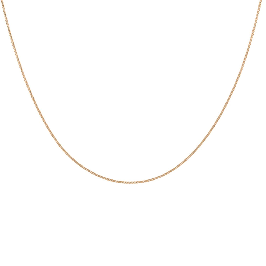 18K Rose Gold Diamond Cut Curb Chain With Spring Ring Clasp (Size - 18-20)