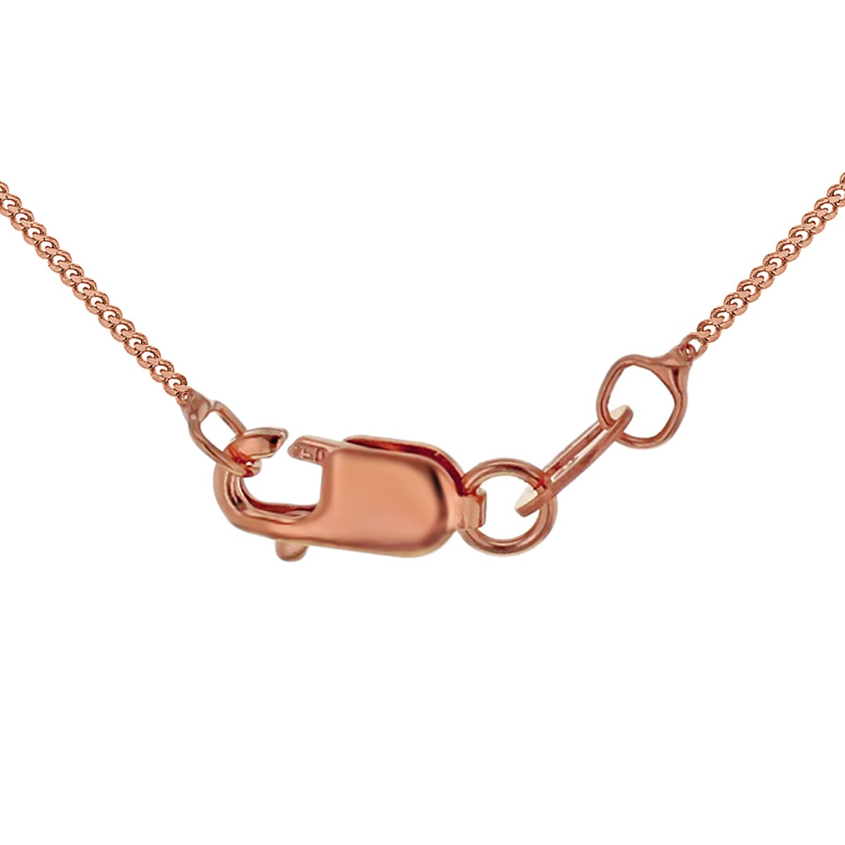 ILIANA 18K Rose Gold Diamond Cut Curb Chain 16 Inch 7573969 2