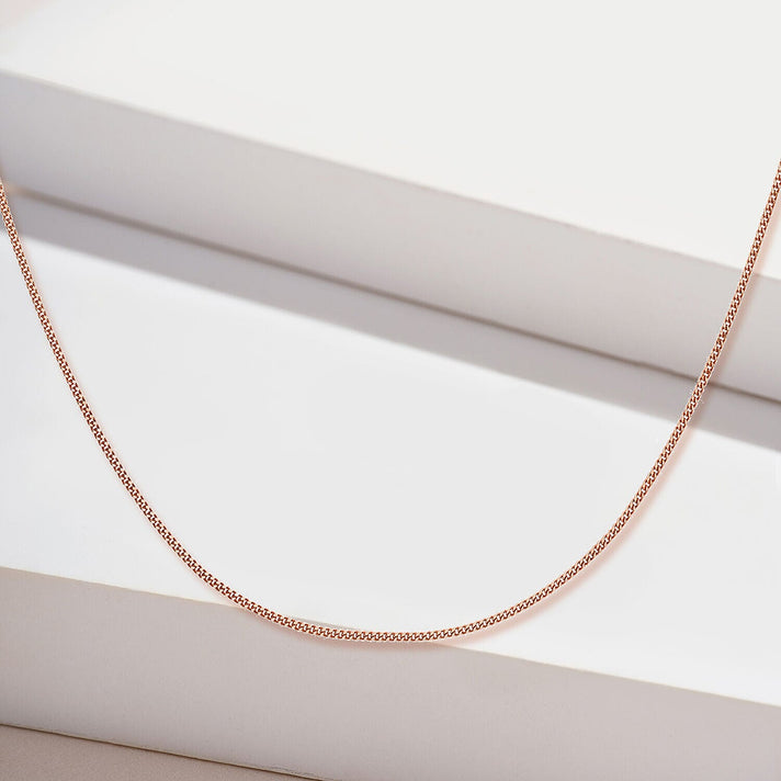 ILIANA 18K Rose Gold Diamond Cut Curb Chain 20 Inch 7192356 2