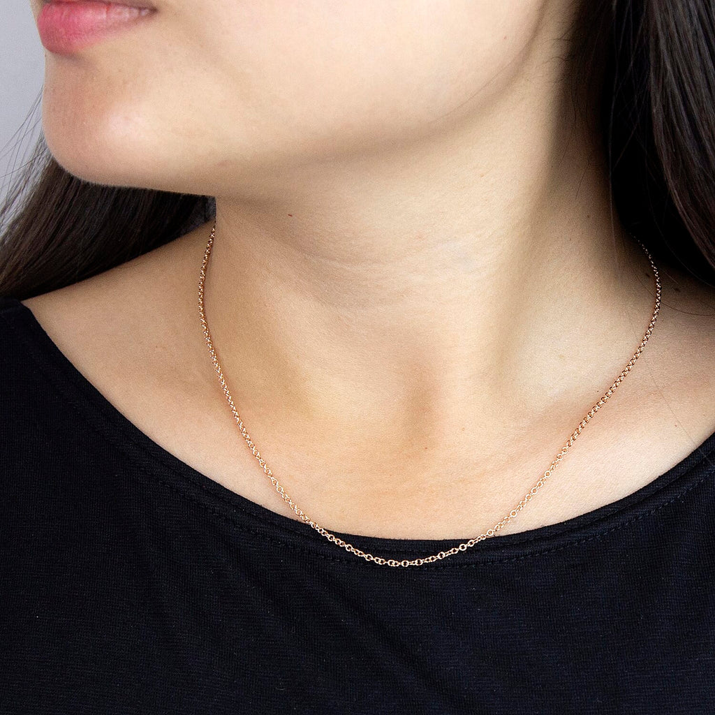 18K Rose Gold  Chain (Size - 18),  Gold Wt. 2.6 Gms