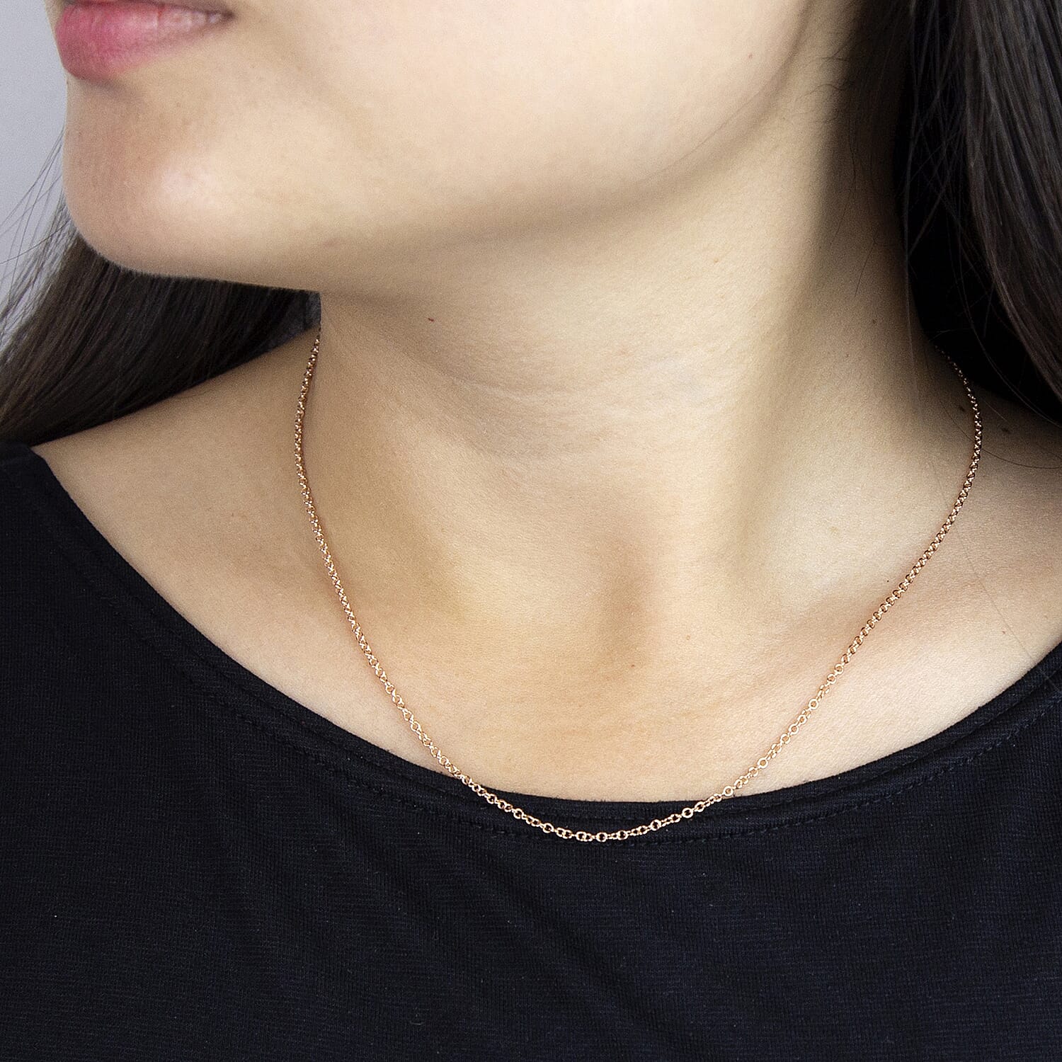 ILIANA 18K Rose Gold Trace Chain 18 Inch 7575404 1