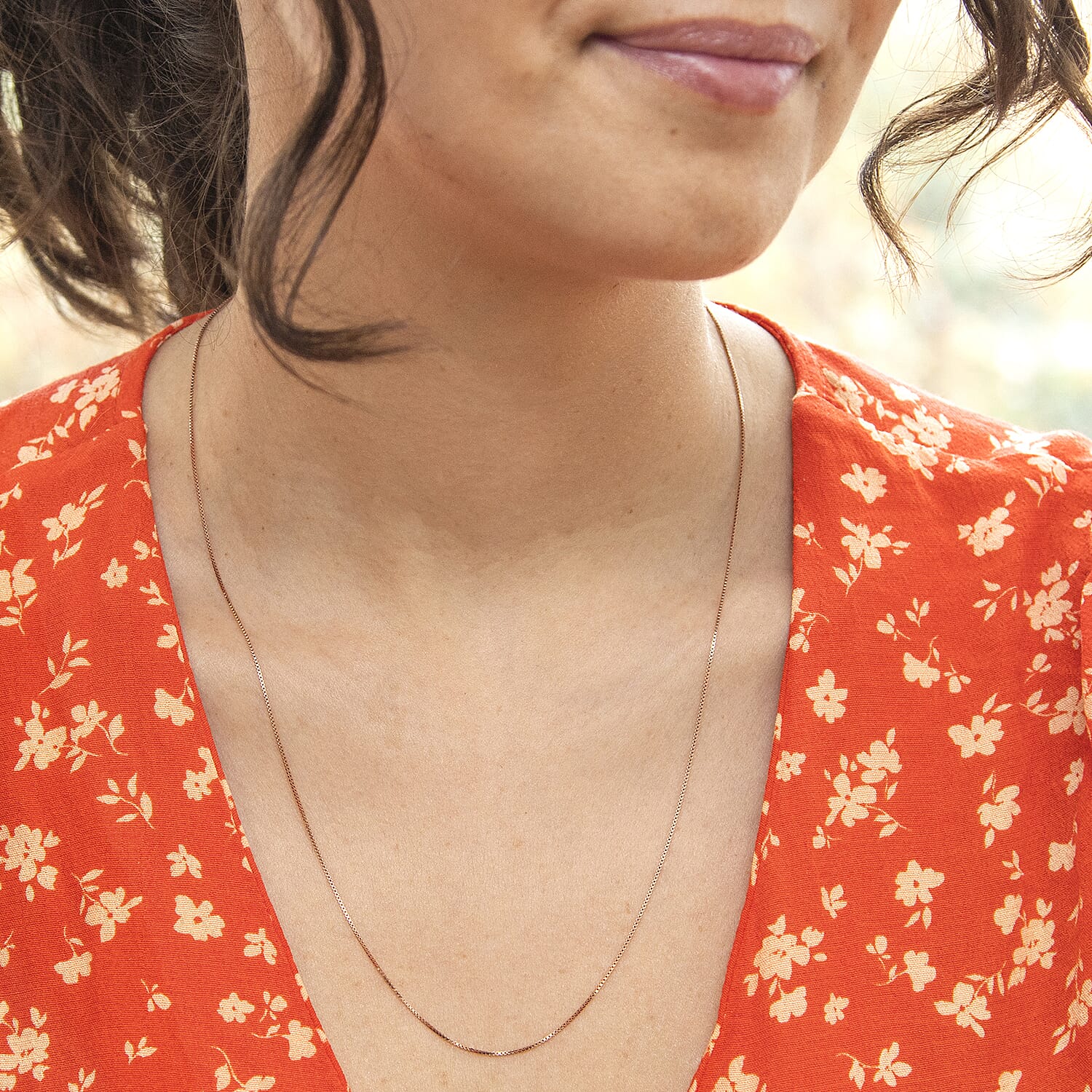 ILIANA 18K Rose Gold Venetian Box Chain 20 Inch 7571972 1